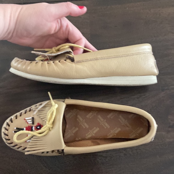 1980’s vintage thunderbird Minnetonka leather moccasins women’s size 8 great con - Picture 9 of 17